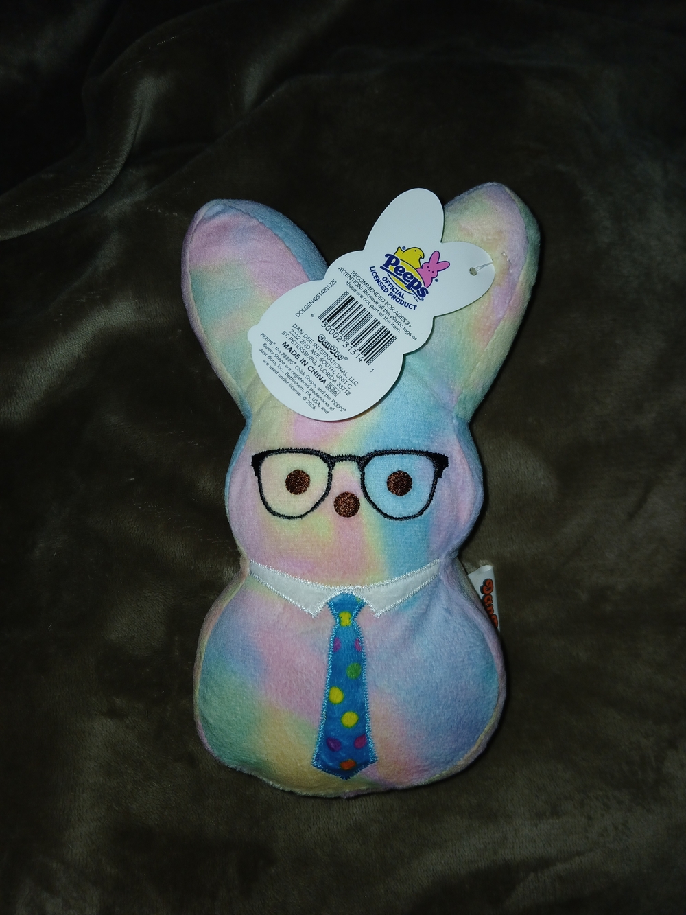 Peeps Plush Bunny with Glasses - Pastel Rainbow